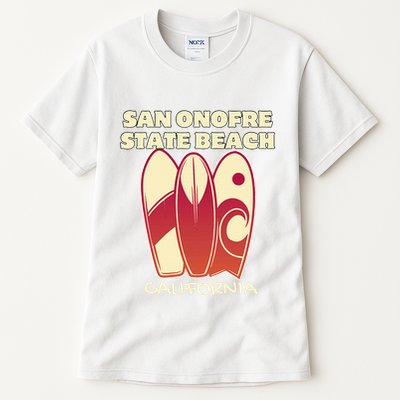 San Onofre Beach California Surfing Vintage Surfboards Tall T-Shirt
