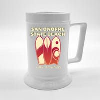 San Onofre Beach California Surfing Vintage Surfboards Beer Stein