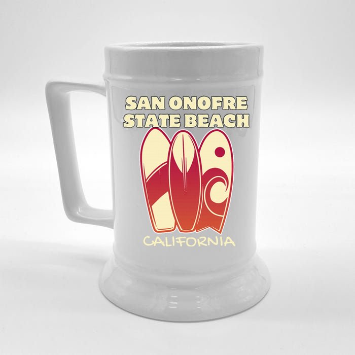 San Onofre Beach California Surfing Vintage Surfboards Beer Stein