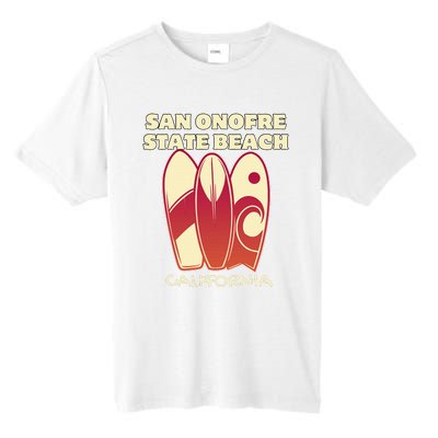 San Onofre Beach California Surfing Vintage Surfboards Tall Fusion ChromaSoft Performance T-Shirt