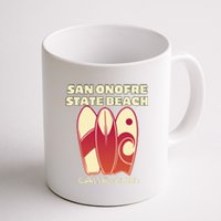 San Onofre Beach California Surfing Vintage Surfboards Coffee Mug