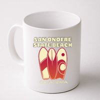 San Onofre Beach California Surfing Vintage Surfboards Coffee Mug