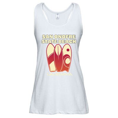 San Onofre Beach California Surfing Vintage Surfboards Ladies Essential Flowy Tank