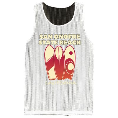 San Onofre Beach California Surfing Vintage Surfboards Mesh Reversible Basketball Jersey Tank