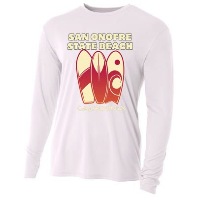 San Onofre Beach California Surfing Vintage Surfboards Cooling Performance Long Sleeve Crew