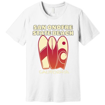 San Onofre Beach California Surfing Vintage Surfboards Premium T-Shirt