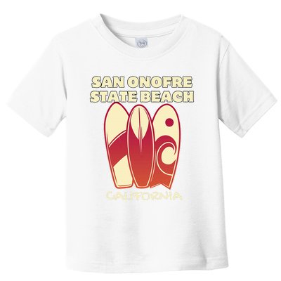 San Onofre Beach California Surfing Vintage Surfboards Toddler T-Shirt