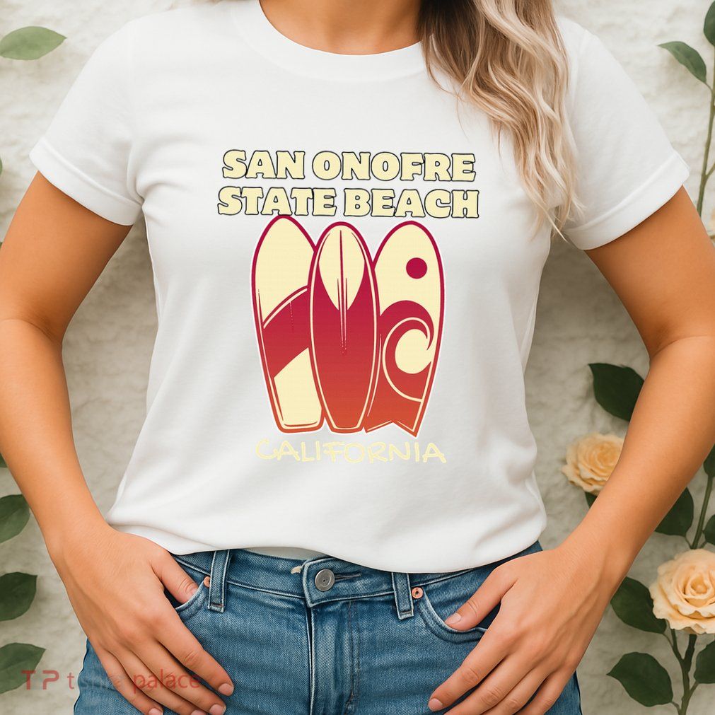 San Onofre Beach California Surfing Vintage Surfboards Womens T-Shirt