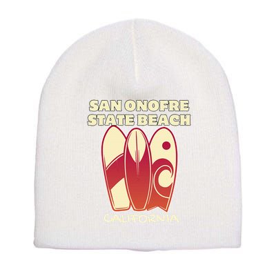 San Onofre Beach California Surfing Vintage Surfboards Short Acrylic Beanie