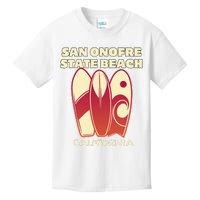 San Onofre Beach California Surfing Vintage Surfboards Kids T-Shirt