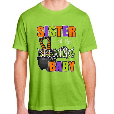 Sister Of Brewing Baby Halloween Theme Baby Shower Spooky Adult ChromaSoft Performance T-Shirt