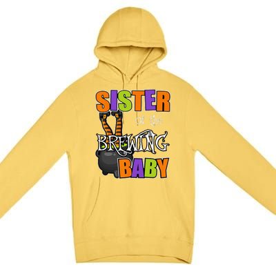 Sister Of Brewing Baby Halloween Theme Baby Shower Spooky Premium Pullover Hoodie