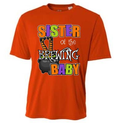 Sister Of Brewing Baby Halloween Theme Baby Shower Spooky Cooling Performance Crew T-Shirt