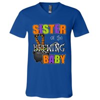 Sister Of Brewing Baby Halloween Theme Baby Shower Spooky V-Neck T-Shirt