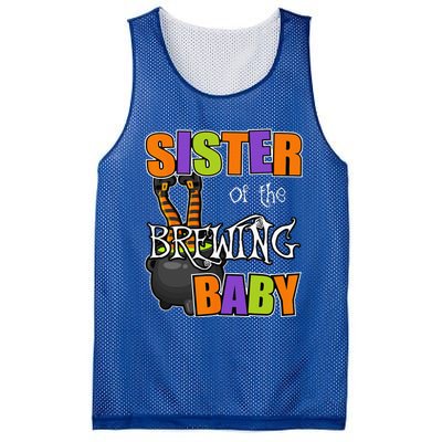 Sister Of Brewing Baby Halloween Theme Baby Shower Spooky Mesh Reversible Basketball Jersey Tank