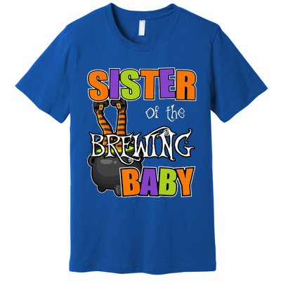 Sister Of Brewing Baby Halloween Theme Baby Shower Spooky Premium T-Shirt