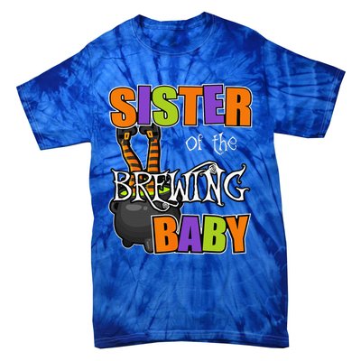 Sister Of Brewing Baby Halloween Theme Baby Shower Spooky Tie-Dye T-Shirt