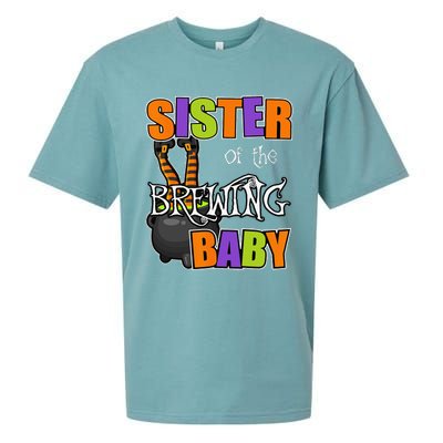 Sister Of Brewing Baby Halloween Theme Baby Shower Spooky Sueded Cloud Jersey T-Shirt