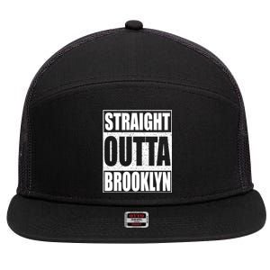 Straight Outta Brooklyn Gift New York Gift 7 Panel Mesh Trucker Snapback Hat