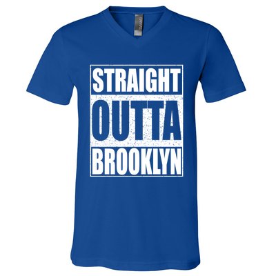 Straight Outta Brooklyn Gift New York Gift V-Neck T-Shirt