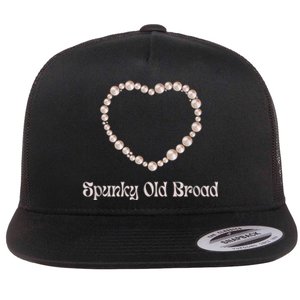 Spunky Old Broad Funny Pro Aging Women's Positivity Flat Bill Trucker Hat