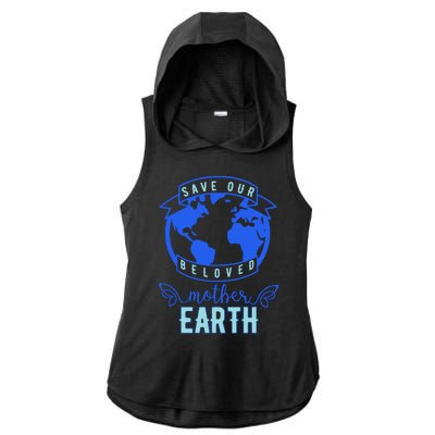 Save Our Beloved Mother Earth Ladies PosiCharge Tri-Blend Wicking Draft Hoodie Tank