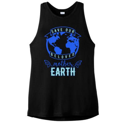 Save Our Beloved Mother Earth Ladies PosiCharge Tri-Blend Wicking Tank