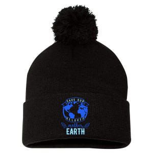 Save Our Beloved Mother Earth Pom Pom 12in Knit Beanie