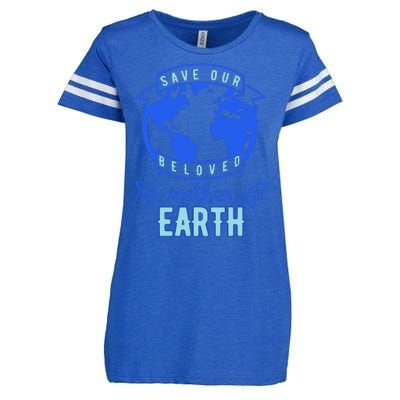 Save Our Beloved Mother Earth Enza Ladies Jersey Football T-Shirt