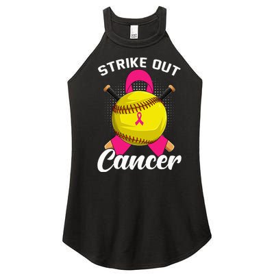 Strike Out Breast Cancer Awareness Day Pink Ribbon Softball Women’s Perfect Tri Rocker Tank