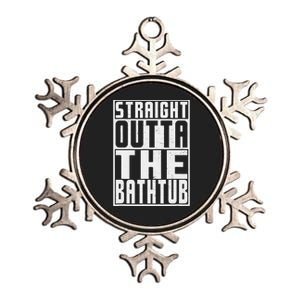 Straight Outta Bathtub Funny Rubber Duck Lovers Metallic Star Ornament