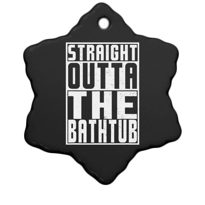 Straight Outta Bathtub Funny Rubber Duck Lovers Ceramic Star Ornament