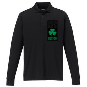 Straight Outta Boston Performance Long Sleeve Polo