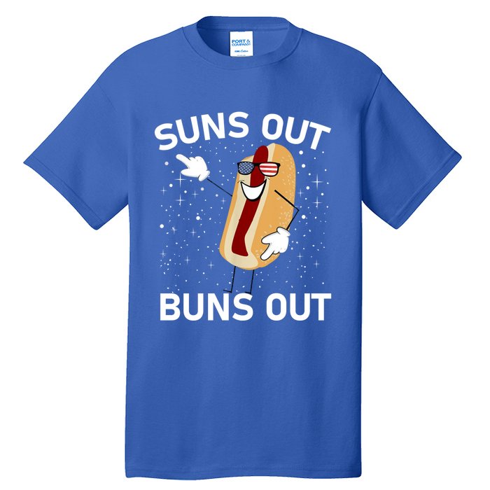 Suns Out Buns Out And Funs Out Funny Hotdog Great Gift Tall T-Shirt