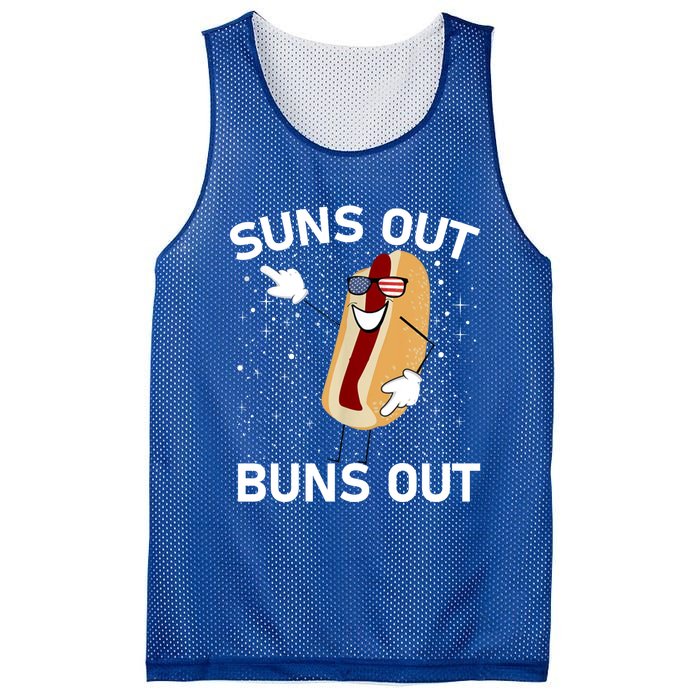 Suns Out Buns Out And Funs Out Funny Hotdog Great Gift Mesh Reversible Basketball Jersey Tank