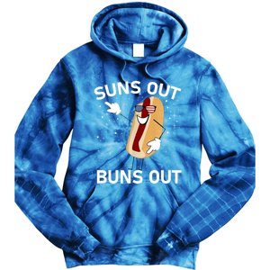 Suns Out Buns Out And Funs Out Funny Hotdog Great Gift Tie Dye Hoodie