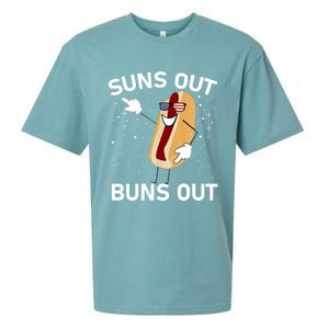 Suns Out Buns Out And Funs Out Funny Hotdog Great Gift Sueded Cloud Jersey T-Shirt