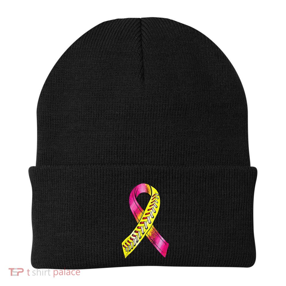 Strike Out Breast Cancer Awareness Day Pink Ribbon Softball Beanie