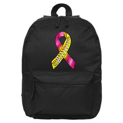 Strike Out Breast Cancer Awareness Day Pink Ribbon Softball 16 in Basic Backpack