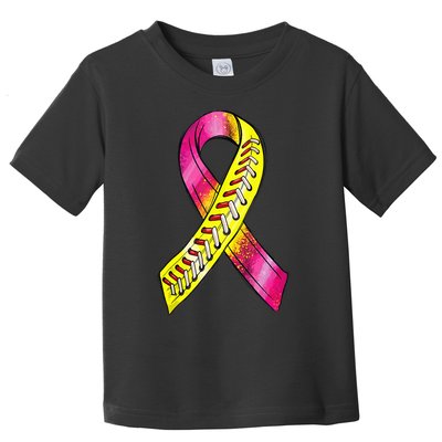 Strike Out Breast Cancer Awareness Day Pink Ribbon Softball Toddler T-Shirt