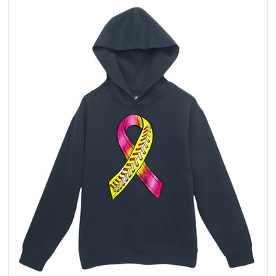 Strike Out Breast Cancer Awareness Day Pink Ribbon Softball Urban Pullover Hoodie