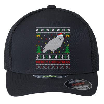 Snowy Owl Bird Lover Ugly Santa Snowy Owl Christmas Gift Flexfit Unipanel Trucker Cap