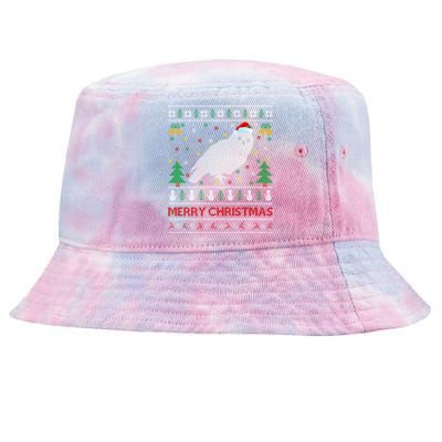 Snowy Owl Bird Lover Ugly Santa Snowy Owl Christmas Gift Tie-Dyed Bucket Hat