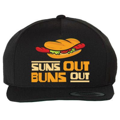 Suns Out Buns Out Bbq Barbeques Grill Gift Wool Snapback Cap