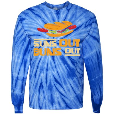 Suns Out Buns Out Bbq Barbeques Grill Gift Tie-Dye Long Sleeve Shirt