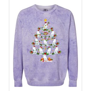 Snowy Owl Bird Lover Xmas Lighting Snowy Owl Christmas Tree Gift Colorblast Crewneck Sweatshirt