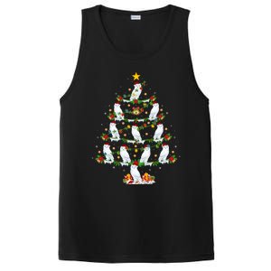 Snowy Owl Bird Lover Xmas Lighting Snowy Owl Christmas Tree Gift PosiCharge Competitor Tank