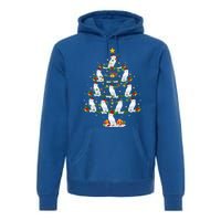 Snowy Owl Bird Lover Xmas Lighting Snowy Owl Christmas Tree Gift Premium Hoodie