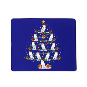 Snowy Owl Bird Lover Xmas Lighting Snowy Owl Christmas Tree Gift Mousepad