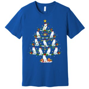 Snowy Owl Bird Lover Xmas Lighting Snowy Owl Christmas Tree Gift Premium T-Shirt